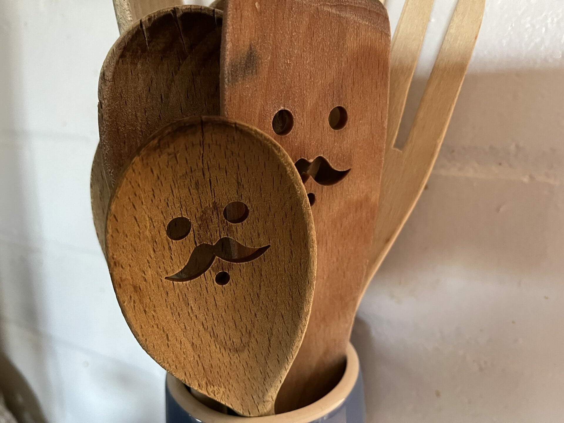 Wooden spoons with faces