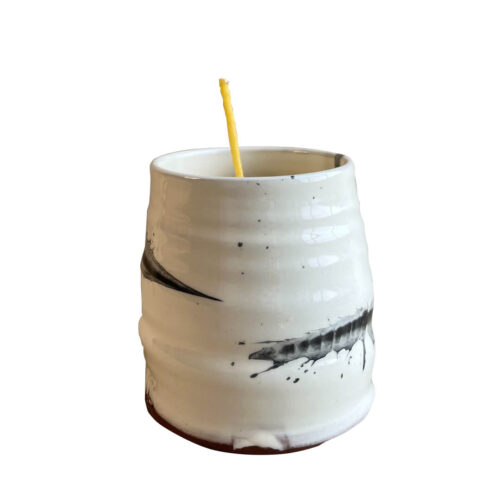 Pottery Beeswax Candle with 1 wick by Kevin Callaghan-Donegal